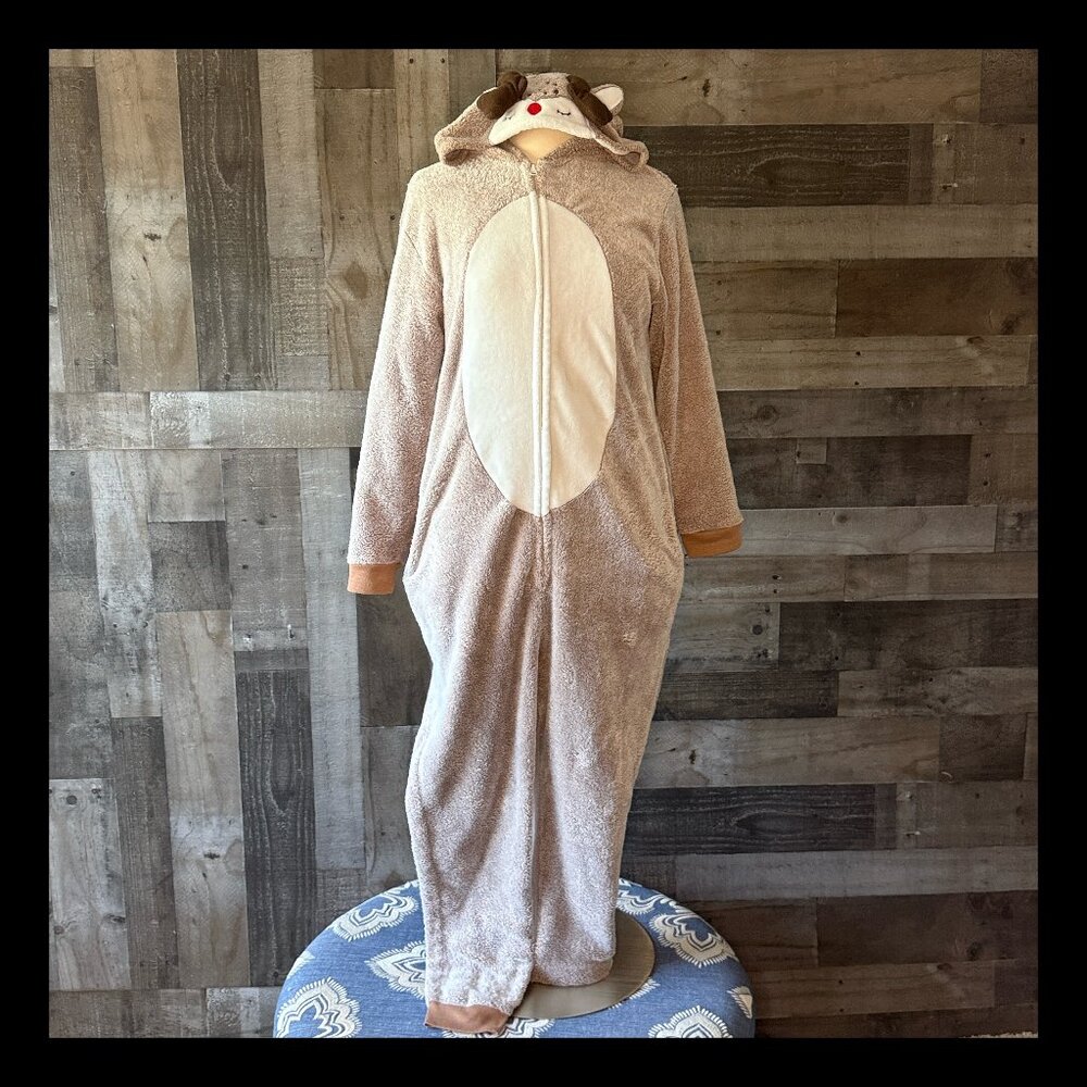 Yelete Rudolf the red nosed reindeer onesie costume large Christmas holiday